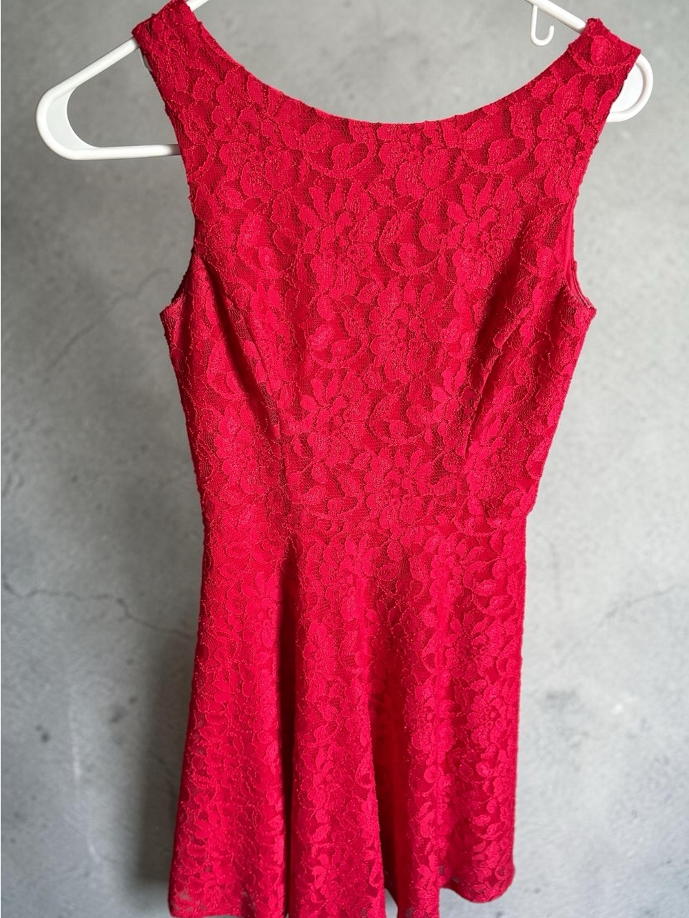 Speechless Red Floral Lace Sleeveless Mini Dress